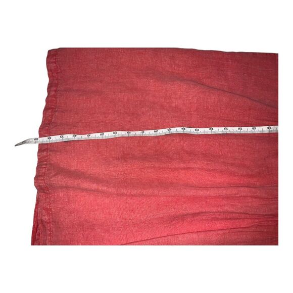 Karyn Seo Eva V-Neck 3/4 Sleeve Embroidered Coral Linen Shift Dress SZ MED. - Picture 12 of 13